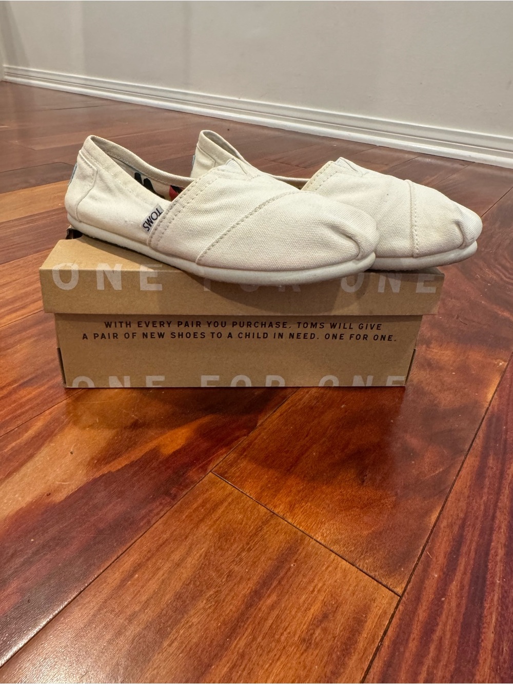 Toms White Slip-On Sneakers